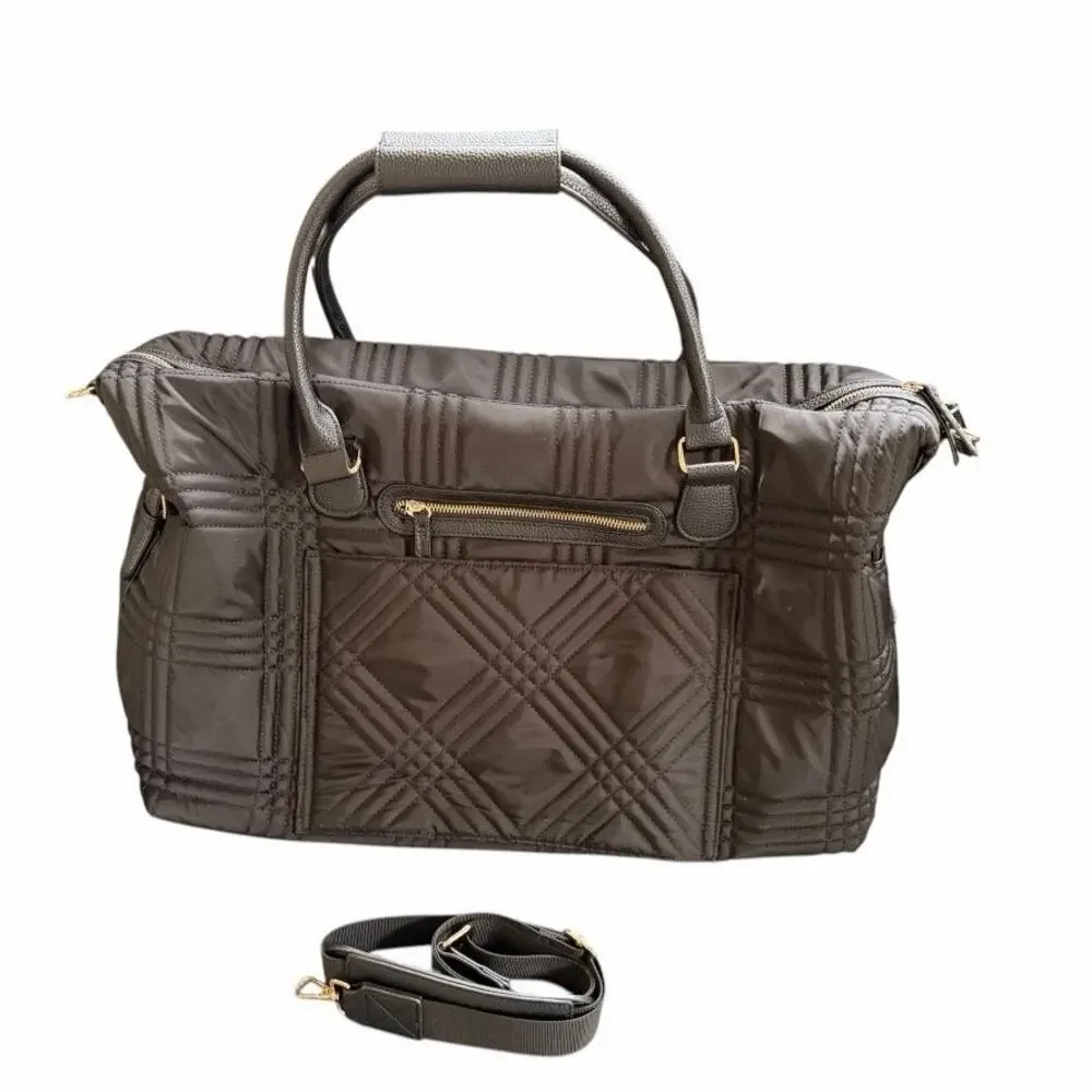 Tommy Bahama Black Quilted Weekender Travel Tote